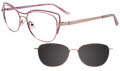 Takumi TK1103 With Magnetic Clip-On Lens Shiny Purple & Light Purple w/ clip on lens (080) Eyeglasses - Color Image