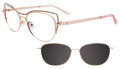 Takumi TK1103 With Magnetic Clip-On Lens Shiny Rose Gold with clip on lens (010) Eyeglasses - Color Image