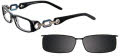 Takumi T9924 With Magnetic Clip-On Lens Black and Marbled Blue with Clip (90) Eyeglasses - Color Image