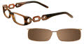 Takumi T9924 With Magnetic Clip-On Lens Marble Brown with Clip (10) Eyeglasses - Color Image