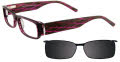 Takumi T9961 With Magnetic Clip-On Lens Crystal Purple with Grey Clip (80) Eyeglasses - Color Image