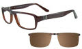 Takumi T9990 With Magnetic Clip-On Lens Dark Brown with Brown Clip (10) Eyeglasses - Color Image