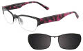 Takumi T9996 With Magnetic Clip-On Lens Black Grey with Clip on Lenses (90)  Eyeglasses - Color Image