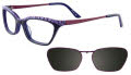 Takumi T9997 With Magnetic Clip-On Lens Violet and Lilac with Grey Clip (80) Eyeglasses - Color Image