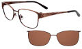 Takumi TK1009 With Magnetic Clip-On Lens Satin Brown & Gold with Brown Clip (10) Eyeglasses - Color Image