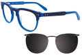 Takumi TK1024 With Magnetic Clip-On Lens Dark Blue & Blue with Polarized Clip on Lens (50)  Eyeglasses - Color Image