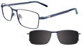 Takumi TK1025 With Magnetic Clip-On Lens Satin Steel Blue with Clip on Lenses (50) Eyeglasses - Color Image