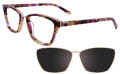 Takumi TK1030 With Magnetic Clip-On Lens Purple Red & Yellow Marbled Gold (80)  Eyeglasses - Color Image