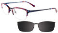 Takumi TK1034 With Magnetic Clip-On Lens Dark Blue & Red, Black, White with Clip on Lens (050) Eyeglasses - Color Image