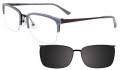Takumi TK1036 With Magnetic Clip-On Lens Satin Dark Grey & Marbled Grey with Clip on Lens (20) Eyeglasses - Color Image