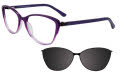 Takumi TK1037 With Magnetic Clip-On Lens Purple Pearl & Purple Crystal with Polarized Clip on Lens (80)  Eyeglasses - Color Image