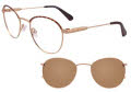 Takumi TK1049 With Magnetic Clip-On Lens Satin Gold & Demi Amber with Polarized Clip on Lens (10)  Eyeglasses - Color Image