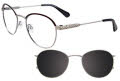Takumi TK1049 With Magnetic Clip-On Lens Satin Steel & Black with Polarized Clip on Lens (90)  Eyeglasses - Color Image