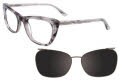 Takumi TK1050 With Magnetic Clip-On Lens Marbled Black Crystal with Polarized Clip on Lens (90)  Eyeglasses - Color Image