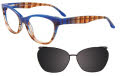 Takumi TK1051 With Magnetic Clip-On Lens Marbled Blue & Brown w/Polarized Clip on Lens (50)  Eyeglasses - Color Image