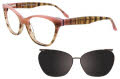 Takumi TK1051 With Magnetic Clip-On Lens Marbled Brown & Pink with Polarized Clip on Lens (10)  Eyeglasses - Color Image
