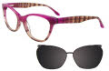 Takumi TK1051 With Magnetic Clip-On Lens Marbled Orchid & Dark Red with Polarized Clip on Lens (80)  Eyeglasses - Color Image