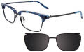 Takumi TK1052 With Magnetic Clip-On Lens Demi Blue & Amber with Polarized Clip on the Lens (50)  Eyeglasses - Color Image