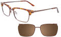 Takumi TK1052 With Magnetic Clip-On Lens Demi Amber & Dark Brown with Polarized Clip on the Lens (10)  Eyeglasses - Color Image