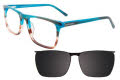 Takumi TK1068 With Magnetic Clip-On Lens Blue Marbled & Brown with Clip on Lens (050)  Eyeglasses - Color Image