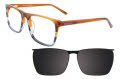 Takumi TK1068 With Magnetic Clip-On Lens Caramel Marbled Green with Clip on Lens (010) Eyeglasses - Color Image