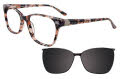 Takumi TK1095-With Magnetic Clip-On Lens Demi Brown & Pearl w/ clip on lens (015) Eyeglasses - Color Image