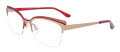 Takumi TK1110 With Magnetic Clip-On Lens Satin Gold & Red with clip on lens (015) Eyeglasses - Color Image