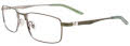 Takumi TK1202 No Clip-On Lens Satin Green & Shiny Silver (060) Eyeglasses - Color Image