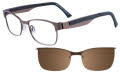 Takumi TK910 With Magnetic Clip-On Lens Satin Brown with Brown clip (10) Eyeglasses - Color Image