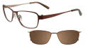 Takumi TK915 With Magnetic Clip-On Lens Satin Brown and Light Brown with clip (10) Eyeglasses - Color Image