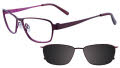 Takumi TK915 With Magnetic Clip-On Lens Satin Eggplant and Fuschia with clip (80) Eyeglasses - Color Image