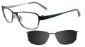 Takumi TK915 With Magnetic Clip-On Lens Satin Dark Teal and Silver with clip (60) Eyeglasses - Color Image