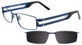 Takumi TK917 With Magnetic Clip-On Lens Metallic Blue and Silver w/ Clip (50) Eyeglasses - Color Image