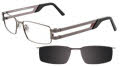 Takumi TK917 With Magnetic Clip-On Lens Satin Grey and Burgundy w/ Clip (20) Eyeglasses - Color Image