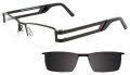 Takumi TK918 With Magnetic Clip-On Lens Matte Black & Burgundy w/ clip (90) Eyeglasses - Color Image