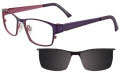 Takumi TK919 With Magnetic Clip-On Lens Satin Dark Violet w/ clip (80) Eyeglasses - Color Image