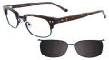 Takumi TK922-With Magnetic Clip-On Lens Tortoise and Navy with clip (10) Eyeglasses - Color Image