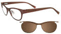 Takumi TK931 With Magnetic Clip-On Lens Matte Brown with clip (10) Eyeglasses - Color Image