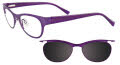 Takumi TK931 With Magnetic Clip-On Lens Matte Dark Lilac with clip (80) Eyeglasses - Color Image
