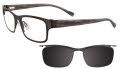 Takumi TK932-With Magnetic Clip-On Lens Matte Dark Grey w/ clip on lens (20) Eyeglasses - Color Image
