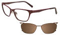 Takumi TK949 With Magnetic Clip-On Lens Satin Brown and Pink with Brown Clip (10) Eyeglasses - Color Image