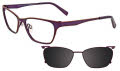 Takumi TK949 With Magnetic Clip-On Lens Satin Purple and Caramel with Grey Clip (80) Eyeglasses - Color Image
