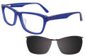 Takumi TK951 With Magnetic Clip-On Lens Clear Blue w/ Grey Clip (50) Eyeglasses - Color Image