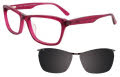Takumi TK951 With Magnetic Clip-On Lens Clear Raspbery w/ Grey Clip (30) Eyeglasses - Color Image