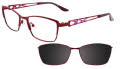 Takumi TK975 With Magnetic Clip-On Lens Satin Red and Shiny Pink / Grey Clip-On Lens (30) Eyeglasses - Color Image