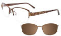 Takumi TK984 With Magnetic Clip-On Lens Satin Dark Brown / Gold with clip on lens (10) Eyeglasses - Color Image