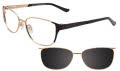 Takumi TK993 With Magnetic Clip-On Lens Satin Gold and Black with Clip on lens (90) Eyeglasses - Color Image