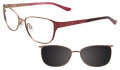 Takumi TK993 With Magnetic Clip-On Lens Satin White Gold and Burgundy with Clip on lens (30) Eyeglasses - Color Image