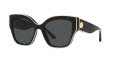 Tory Burch TY7184U Black With Ivory Piping / Solid Grey Lens (192987) Sunglasses - Color Image