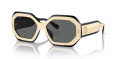 Tory Burch TY7192U Black/Ivory / Dark Grey Solid Lens (196187) Sunglasses - Color Image